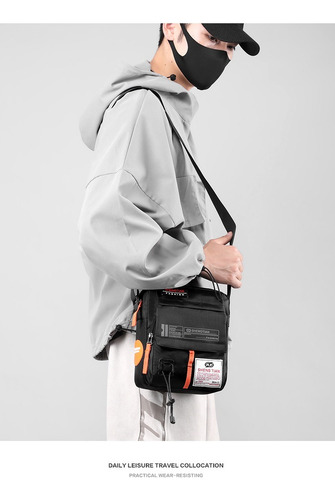 Bandolera Bolso De Hombro Multifunción Crossbody Celeste Lisa Plastico Negro