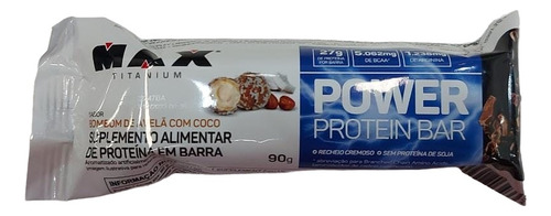 Power Protein Bar 90g Max Titanium - Bombom De Avelã C/ Coco Bombom De Avelã Com Coco