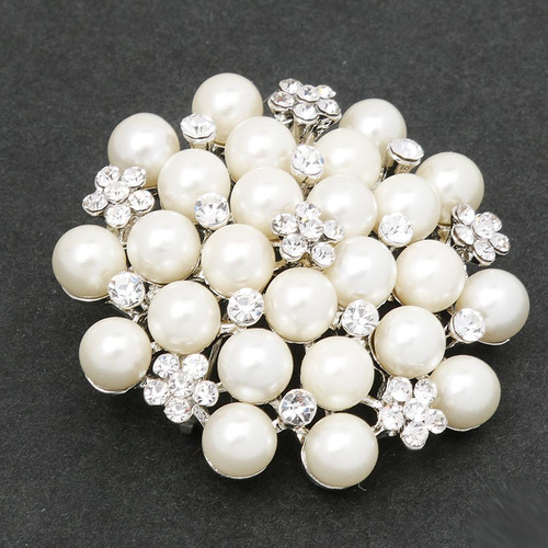 2 Joyería De Broche Boda Flor Aleación Cristal Ramo