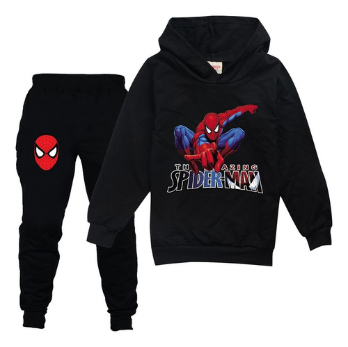 Spider-man Chándal Conjunto Capucha Y Pantalón Para Niños