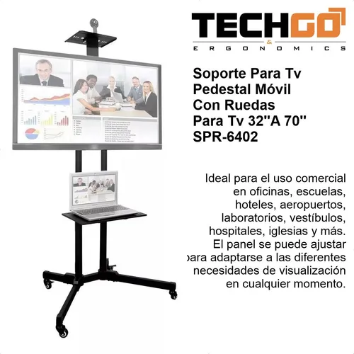 Soporte Tv Móvil Ruedas, 32'' A 70'' / 50kg, Techgo Spr-6402