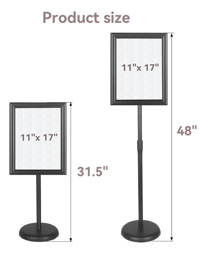 Ydisplay Soporte De Cartel Con Base 8.5x11inches Pedesta...