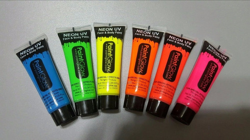 15 Pintura Fluor Neon ,,pinta Carita Cuerpo Sin Luz Uv