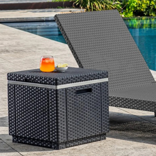 Mesa Cooler De Terraza Jardín Ice Cube Grafito