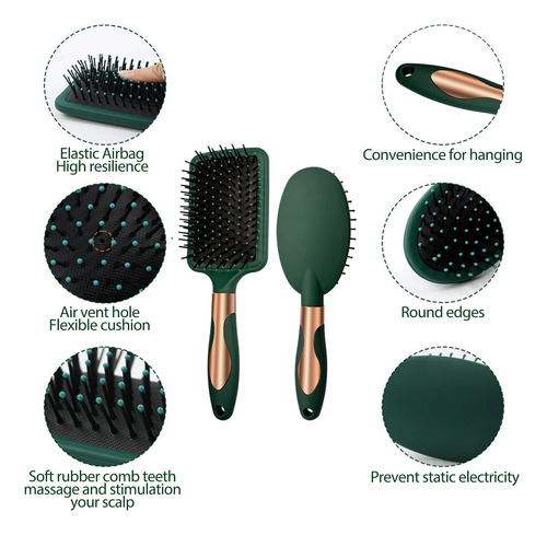 4 Cepillo Para Cabello Rizado Y Ondulado, Cepillo