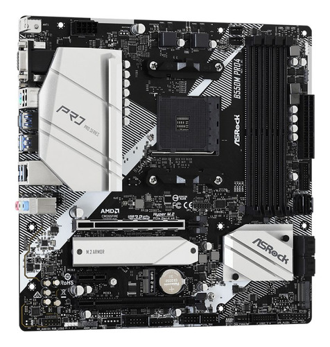 Placa madre de computadora ASRock PRO4 B550M PRO4 N/A color negro