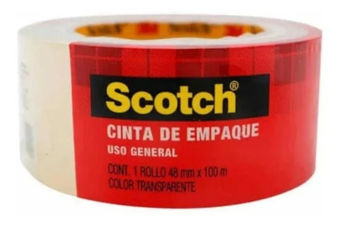 Cinta De Empaque Transparente 48mm X 100mts 3m Pack 6 Pza
