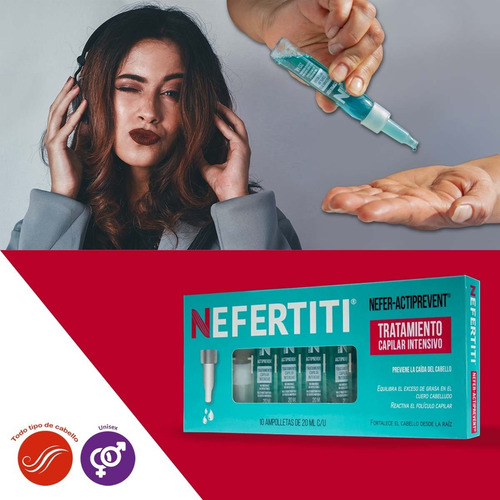 Ampolletas Actiprevent Nefertiti Tratamiento Anticaída 10pz