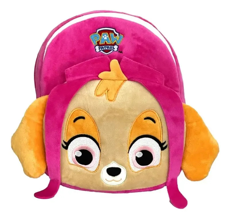 Mochila Infantil De Pelúcia Patrulha Canina - Candide Cor Rosa Desenho Do Tecido Skye