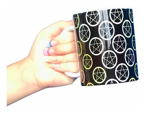 Taza Once Onzas Con Motivo Del Pentagrama