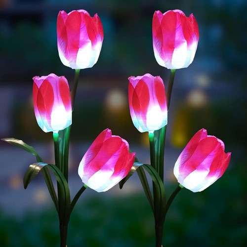 Luces De Flores Led De Tulipanes De Jardín Solar, Decoracion