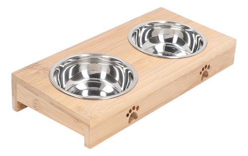 Cuenco Y Soporte Para Cuencos Para Gatos De Acero Inoxidable