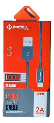 Cabo Dados Turbo Usb Tipo C 1m Pmcell Cromo879 Cb-21
