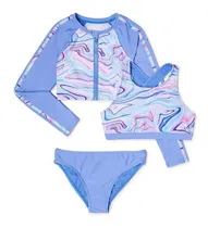 Comprar Traje De Baño 3 Piezas Con Protección Solar Upf50+ Importado