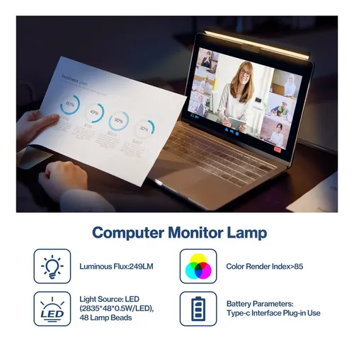 Barra De Luz De Monitor Laliled, Lámpara De Computadora Con