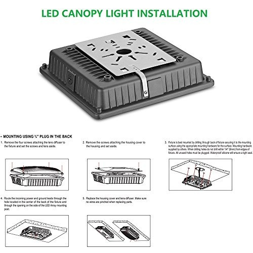 Luz Led Canopy 45 W 65 W 5000 K 5 Años De Garantia 6500watt
