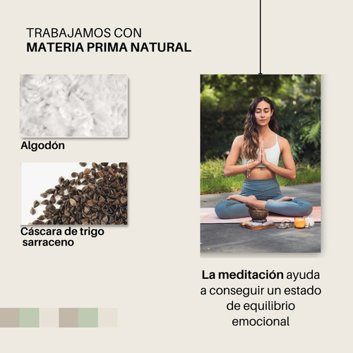 Bolster Yoga Con Cáscara Trigo Diámetro 20 X 50cm Zafurelax
