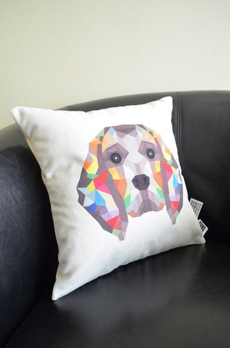 Imagen 3 de 3 de Cojín Decorativo Estampado Perro Beagle