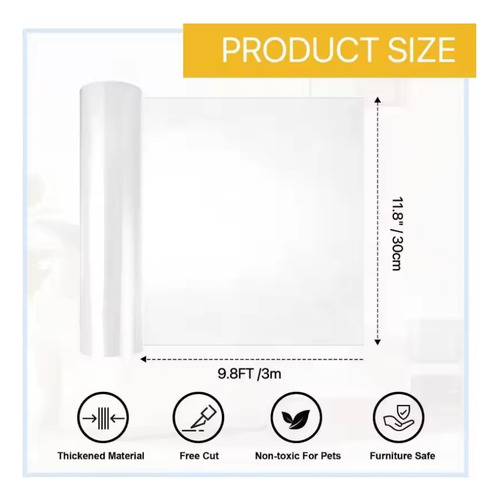 Fita Adesiva De Pvc Transparente Para Sofá, 45x300 Cm
