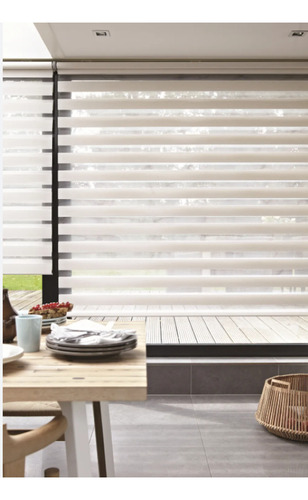 Cortina Roller Duo Eclipse Zebra Twinline A Medida Blanco