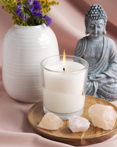 Juego De 4 Velas Votivas Blancas, Velas De Cera De Soja Sin