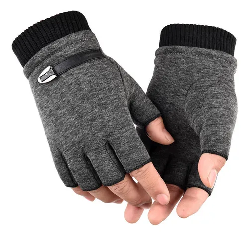 Guantes De Medio Dedo Para Hombre Y Mujer Sin Terciopelo En