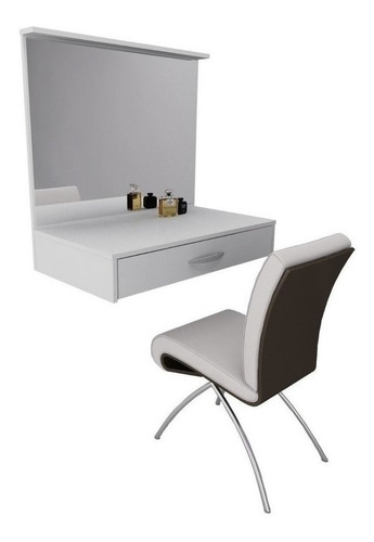 Imagen 3 de 10 de Mesa Con Espejo Tocador Y Cajon Para Maquillaje Flotante+