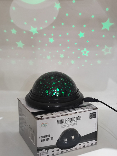 Mini Projetor De Estrelas Led 6cm Preto