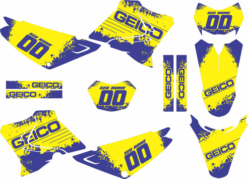 Kit Adesivo Moto Cross Trilha Yamaha Xtz 125 Amarela Lm534