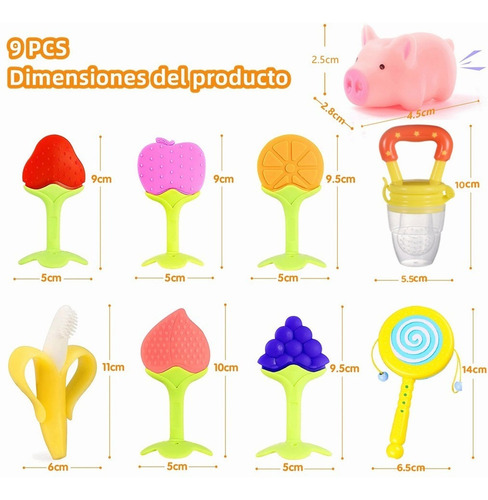 Mordederas Bebe Y Juguete Mordederas Silicona Molar 9 Piezas