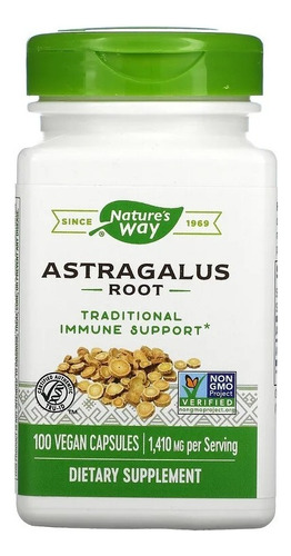Astragalo Astragalus 1,400mg 100 Capsulas Veganas Eg A59 Sabor Nd