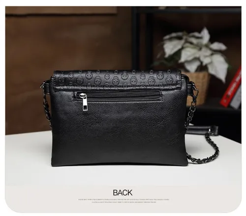 England Style Skull Women Crossbody Bag Leather Small Skull