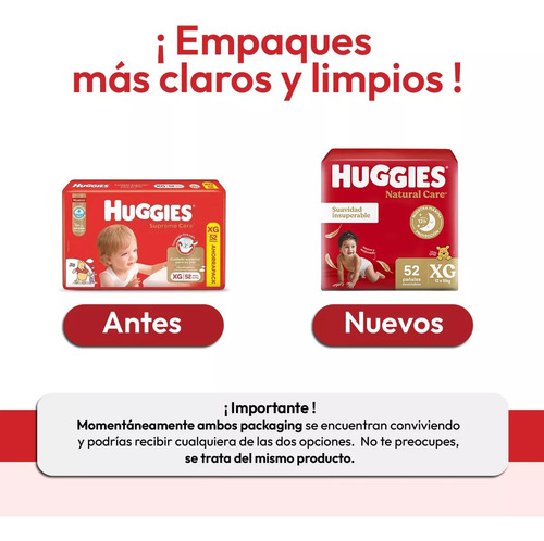 3 Pañales Huggies Supreme Care Talle Pequeño 50 Uni Rojo