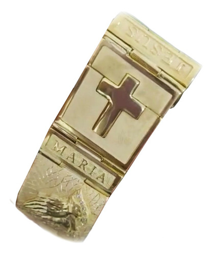 Bracelete Religioso Cristão 100 Gramas 30mm Ouro 18k