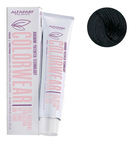 Tinta Alfaparf Color Wear Nº 1 Coloracion Permanente 60ml