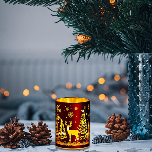 Ambiente De Natal Decorado Com Velas Perfumadas De Led Chris
