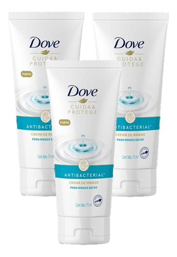 Crema Dove Cuida & Protege Antibacterial 75 Ml 3 Pack **