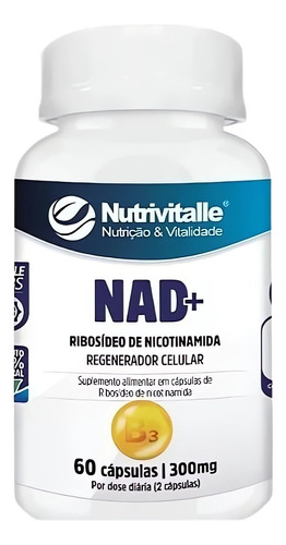 Nad+ Nadh Ribosideo De Nicotinamida 60 Caps 300mg P/porcion