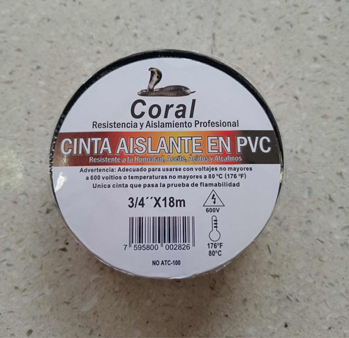 Cinta Aislante En Pvc Marca Coral