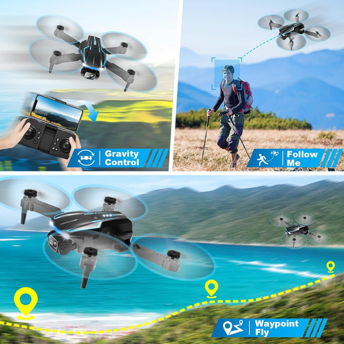 Mini Drone Con Cámara, 1080p Fpv Drone Plegable Con ...