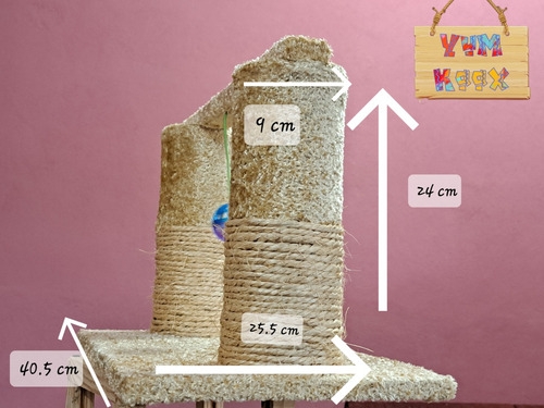 Rascador De Dos Postes Marca Yum Kaax