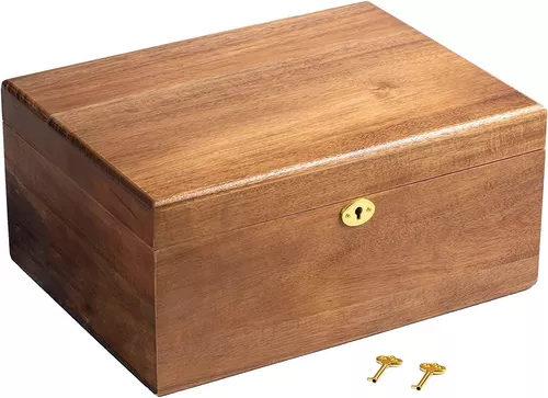 Caja De Almacenamiento De Madera Grande Caja De Madera Decorativa Con Tapa  Con