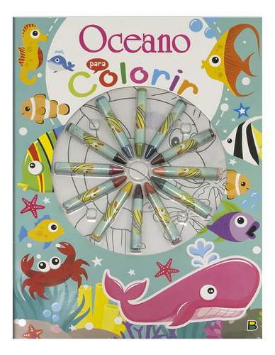Cores em Ação! Oceano para Colorir, de Brijbasi Art Press Ltd. Editorial Todolivro Distribuidora Ltda., capa mole em português, 2022