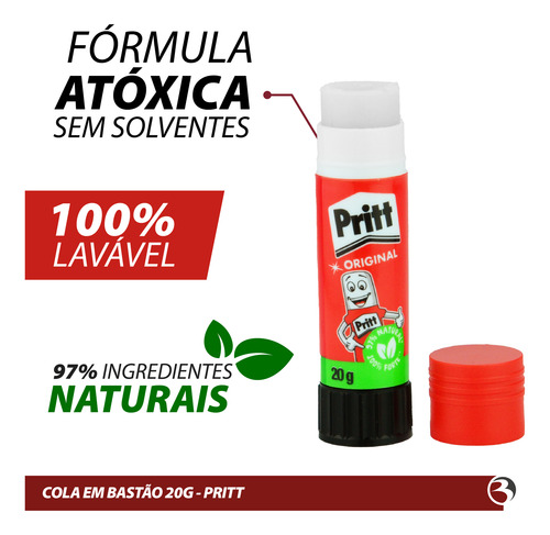 Kit 3 Cola Bastão Escolar Artesanato 20g Atóxica - Pritt