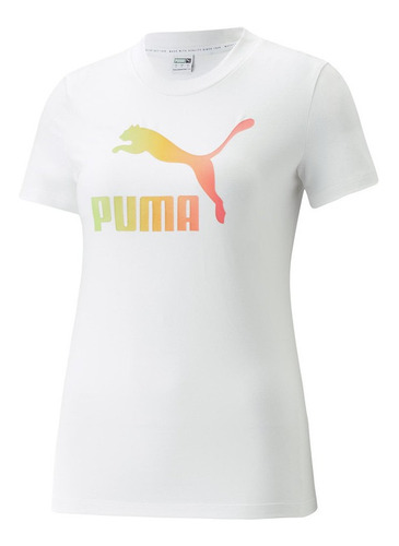 Imagen 1 de 8 de Polera Algodón Puma Summer Squeeze Slim Graphic Blanco Mujer