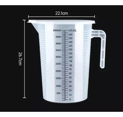 Para Medir O Frasco De Mistura De Plástico De 5 Litros/
