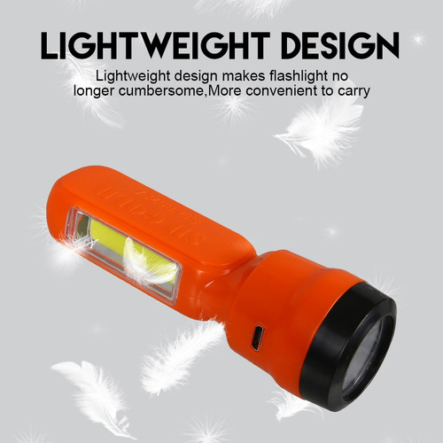 Linterna Led, Mini Linterna De Carga Usb Con Luces Laterales