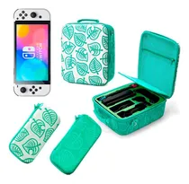 Comprar Pack Maleta Switch Y Oled Verde Ac +estuche Ac+mica Oled