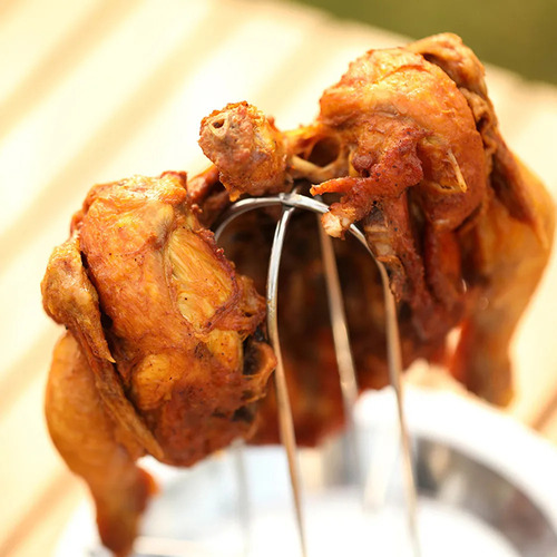 Estante Para Asar Pollo Plegable Vertical Acero Inoxidable