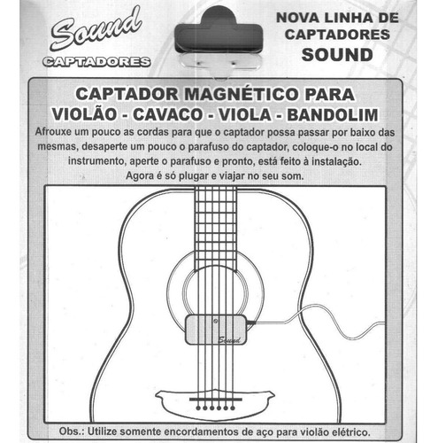 Imagem 4 de 5 de Cristal Para Violão Captador De Encaixe C/ Cabo P/ Viola Cav